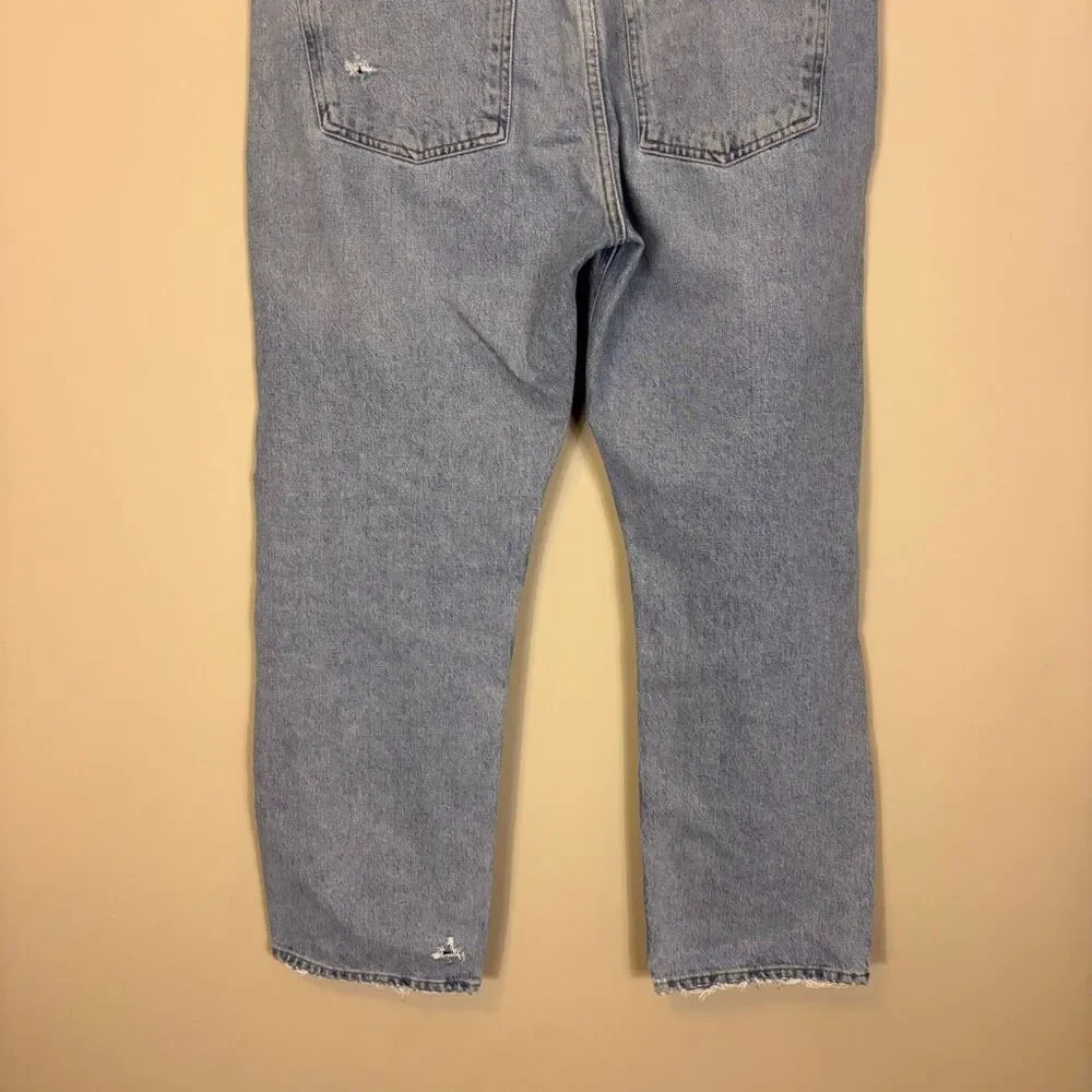 Agolde High Waisted 90's Hidden Button Fly Organic Cotton Distressed Jeans‎ 31